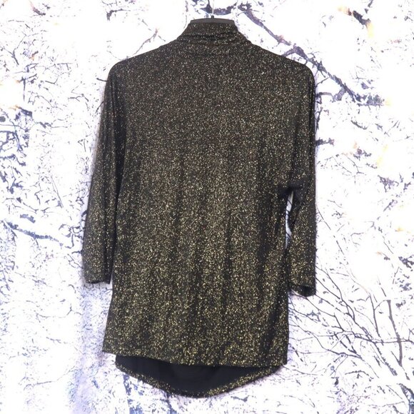GLITTER DRAPED TOP XL ECI Metallic Dressy Sparkle Party Holiday NYE Evening Work - Picture 6 of 7